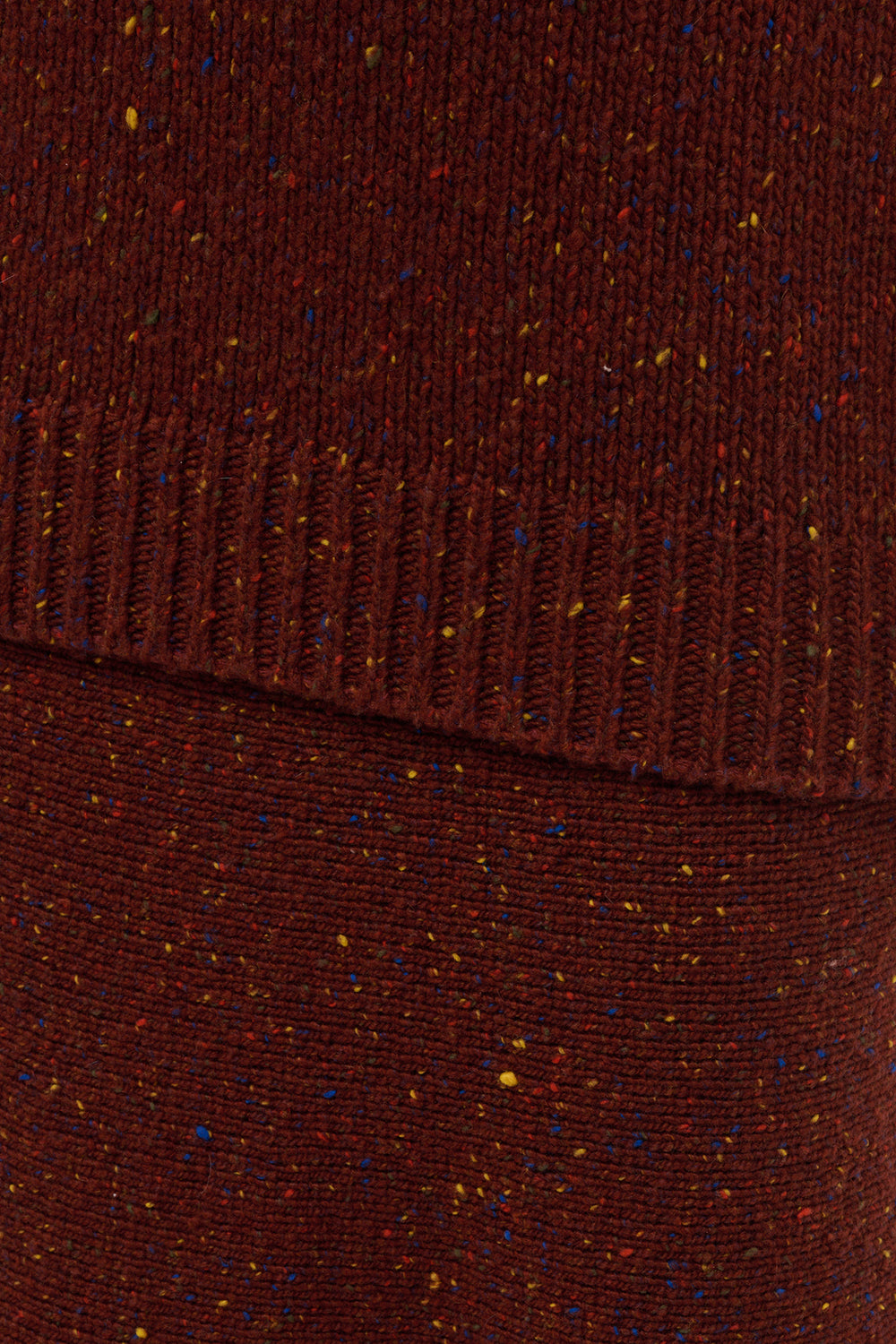 Alfie Knit Sweater in Burnt Sienna Multi Speckle Aran Cashmere