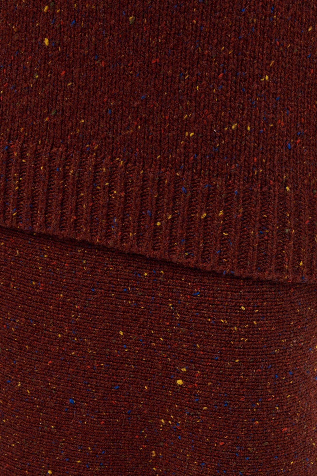 Alfie Knit Sweater in Burnt Sienna Multi Speckle Aran Cashmere