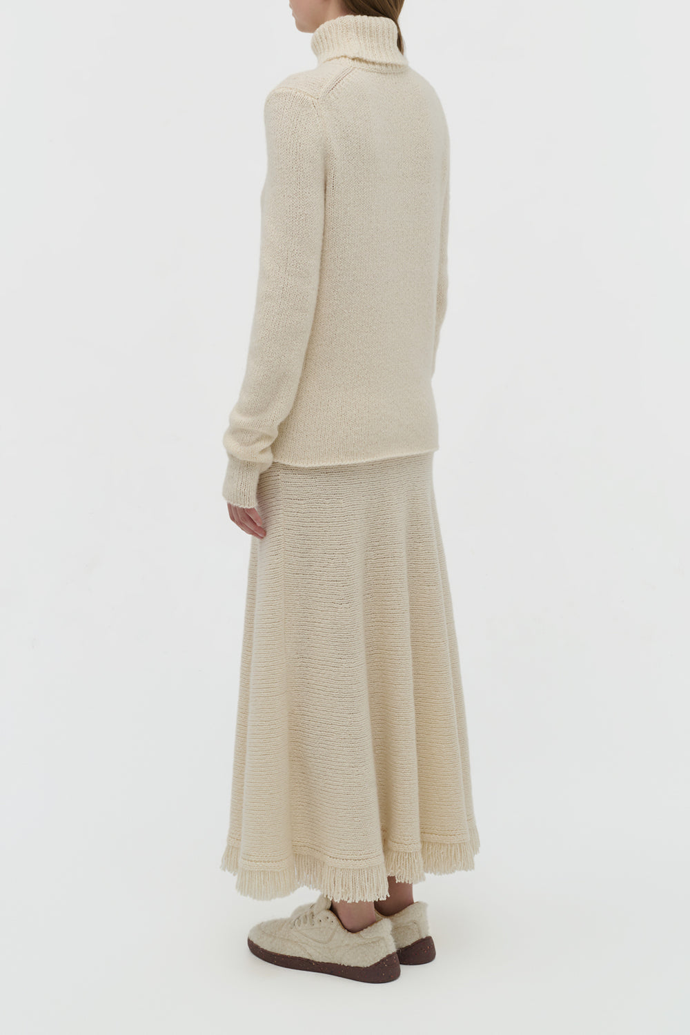 Nelle Knit Turtleneck in Ivory Cashmere