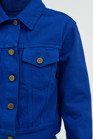Cobalt Denim Jacket - Gold Hardware Detail | Gabriela Hearst