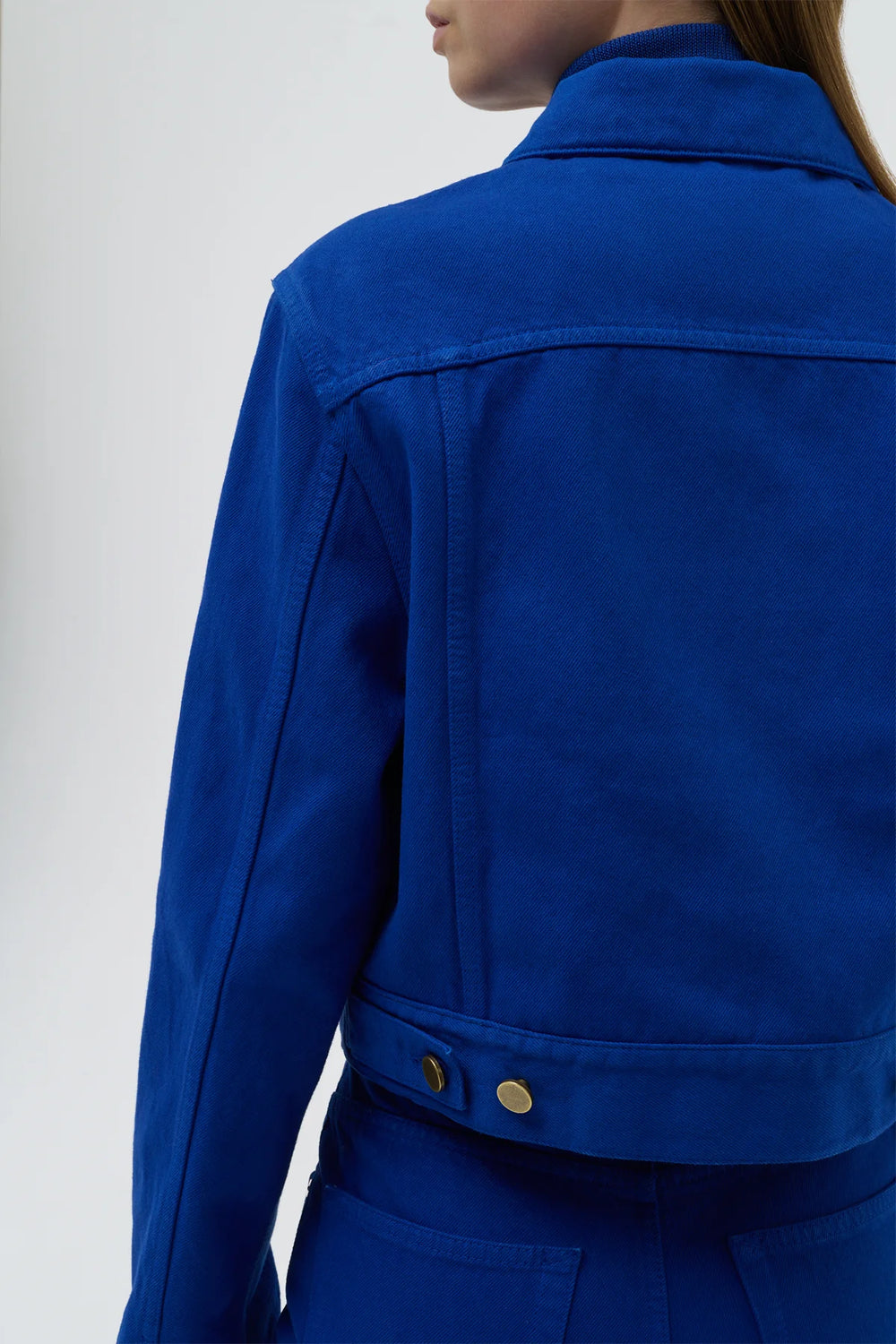 コバルトリサイクルコットンデニムのブロンテジャケット