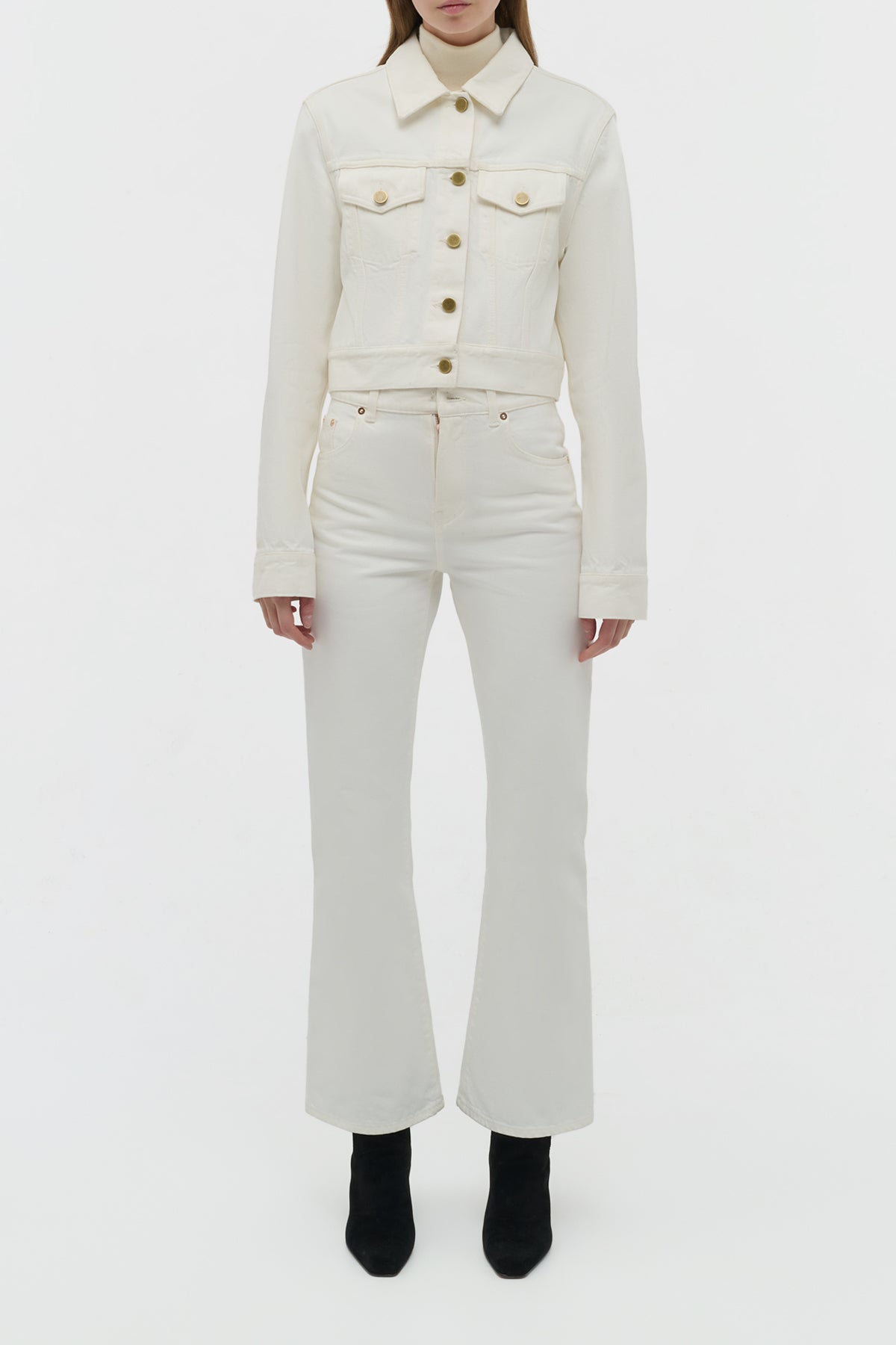 Bronte Jacket in White Recycled Cotton Denim
