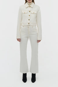 Bronte Jacket in White Recycled Cotton Denim