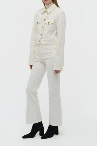 White Recycled Cotton Bronte Jacket - Side Profile Look | Gabriela Hearst