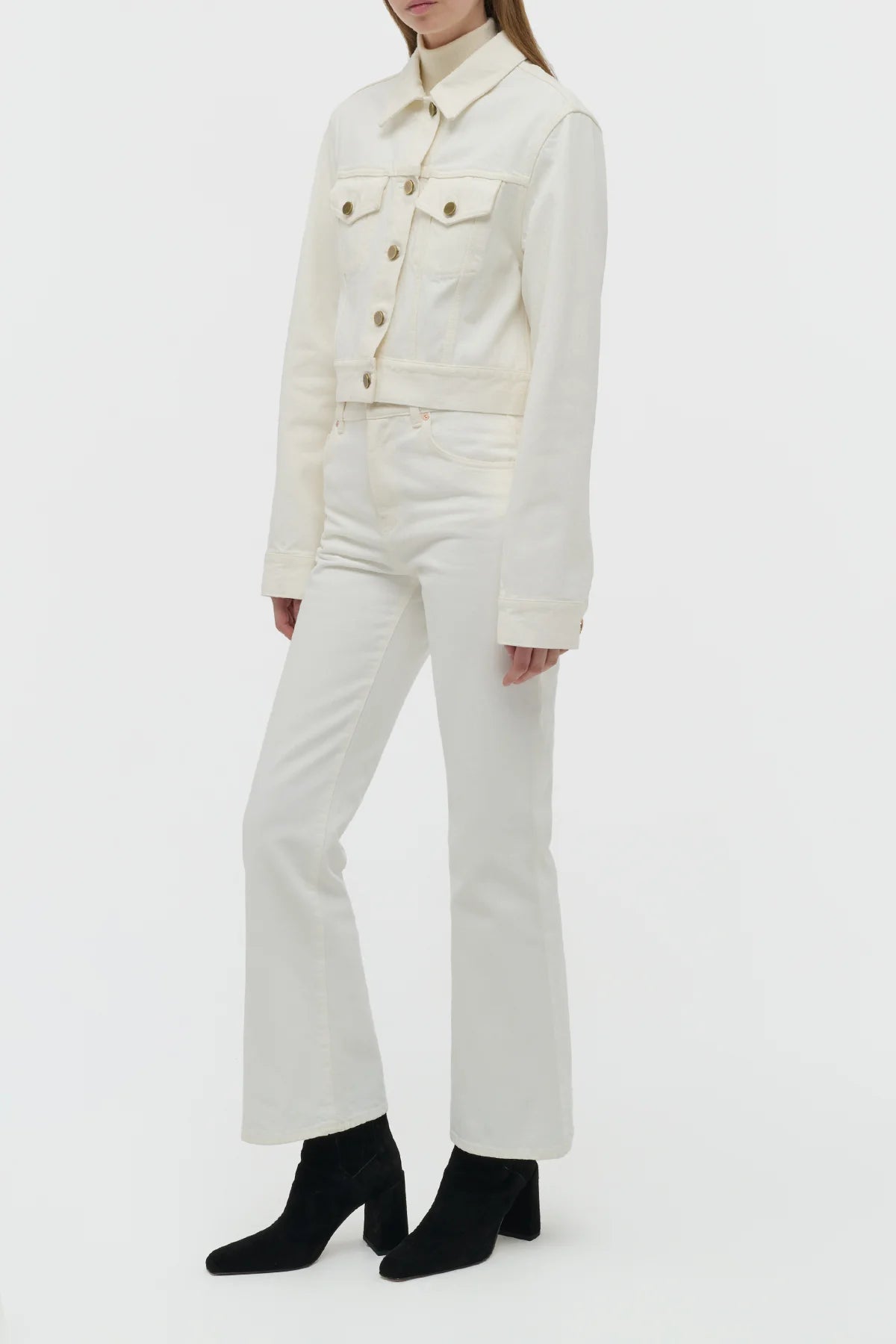 Bronte Jacket in White Recycled Cotton Denim