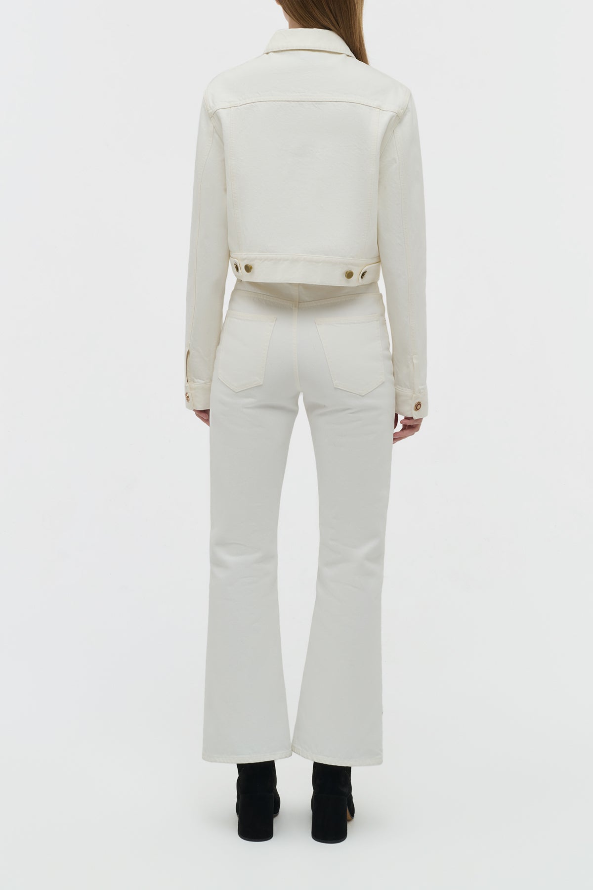 Bronte Jacket in White Recycled Cotton Denim