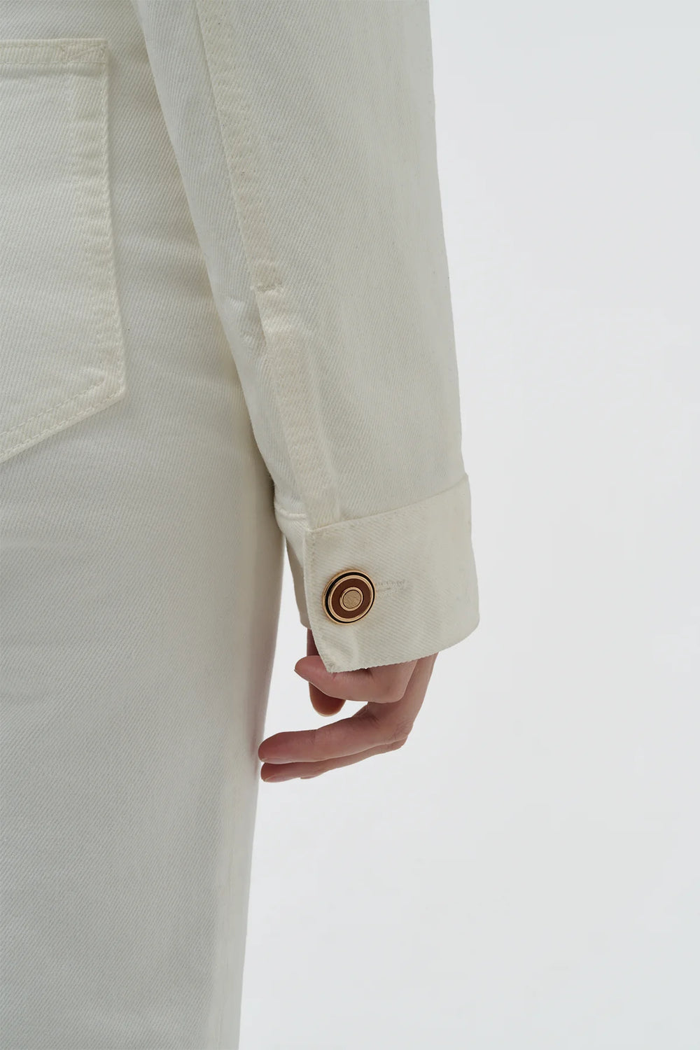 Bronte Jacket in White Recycled Cotton Denim