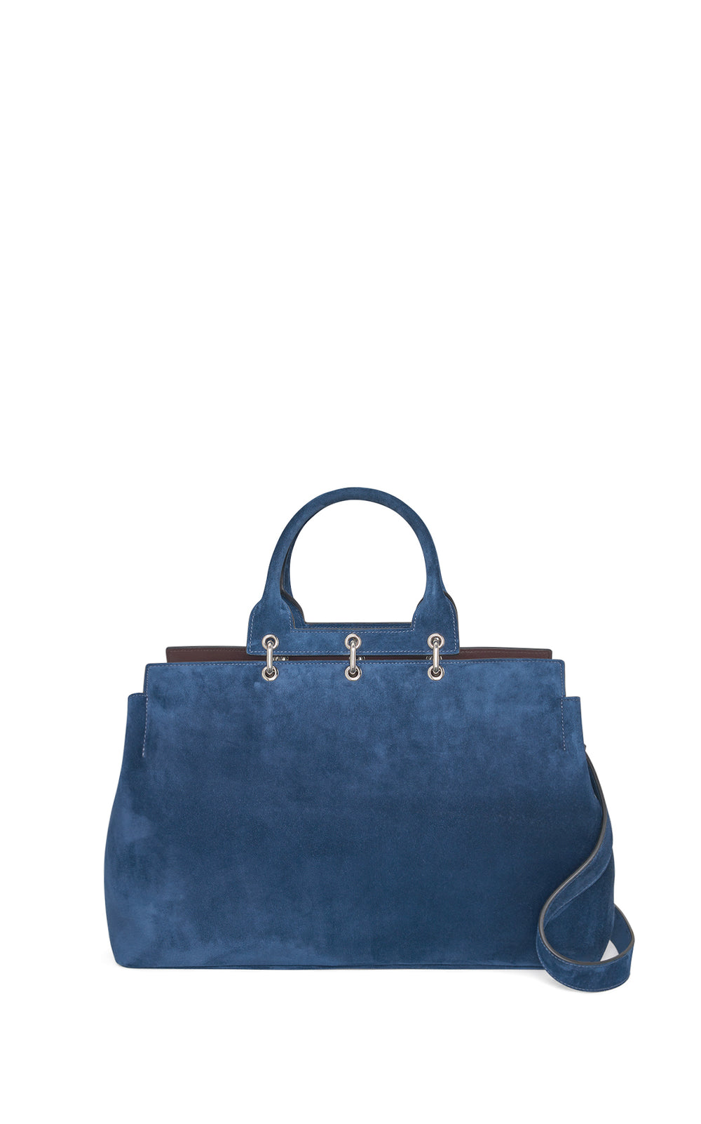 Large Amethyst Tote Bag in Navy Suede