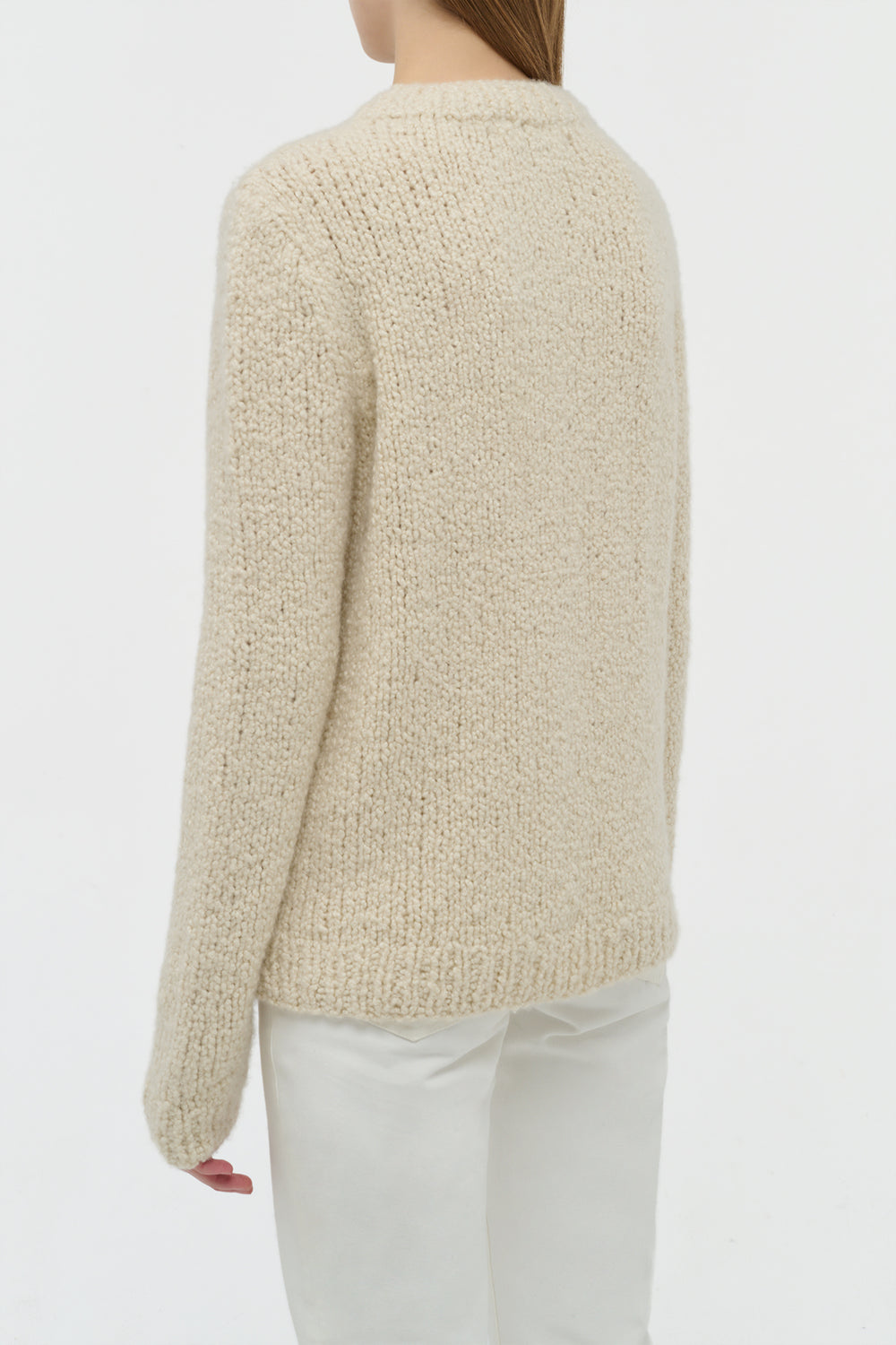 Typhon Knit Sweater in Ivory Cashmere Boucle