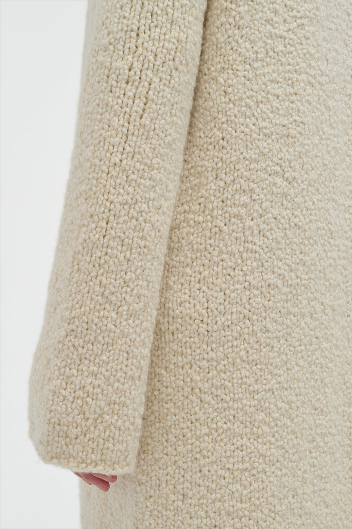 Uxia Knit Cardigan in Ivory Cashmere Boucle