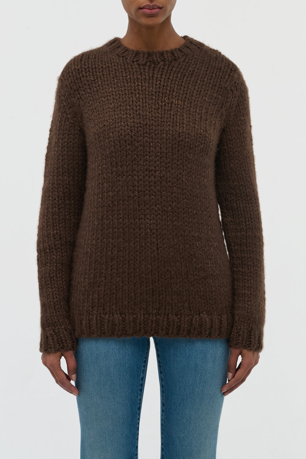 Poros Knit Sweater in Chocolate Cashmere
