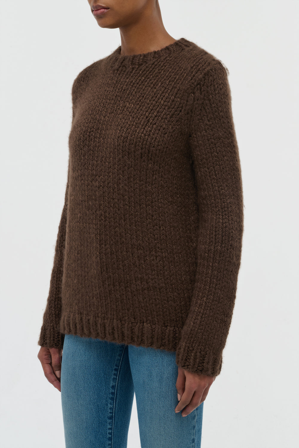 Poros Knit Sweater in Chocolate Cashmere