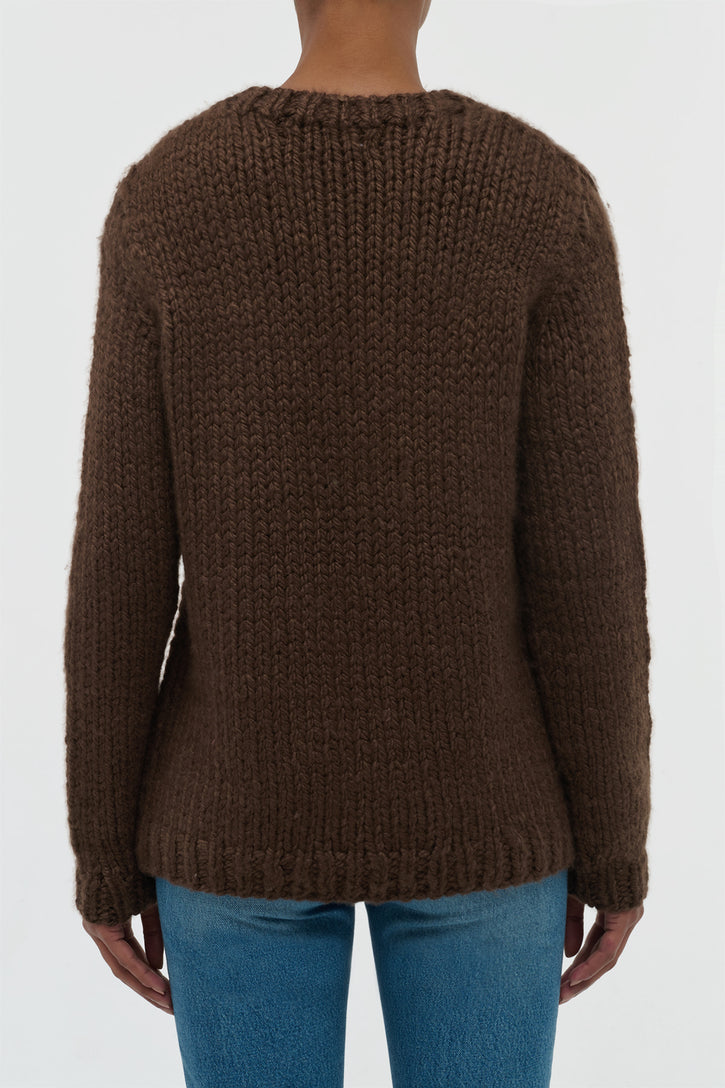 Poros Knit Sweater in Chocolate Cashmere