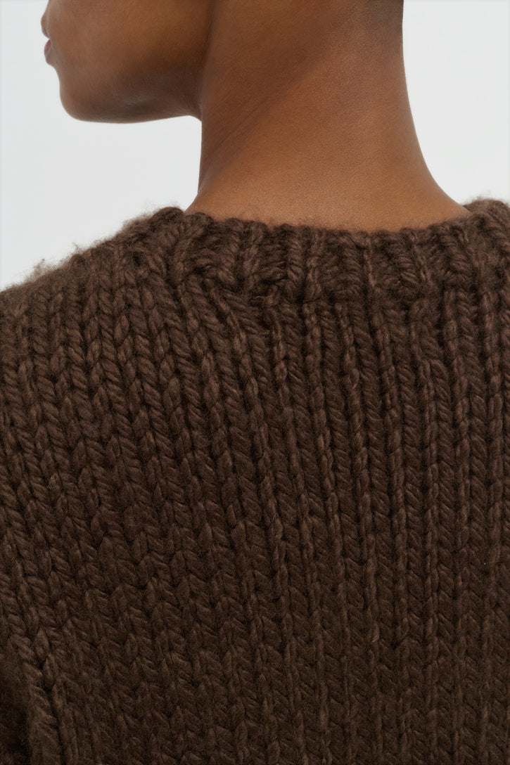 Poros Knit Sweater in Chocolate Cashmere