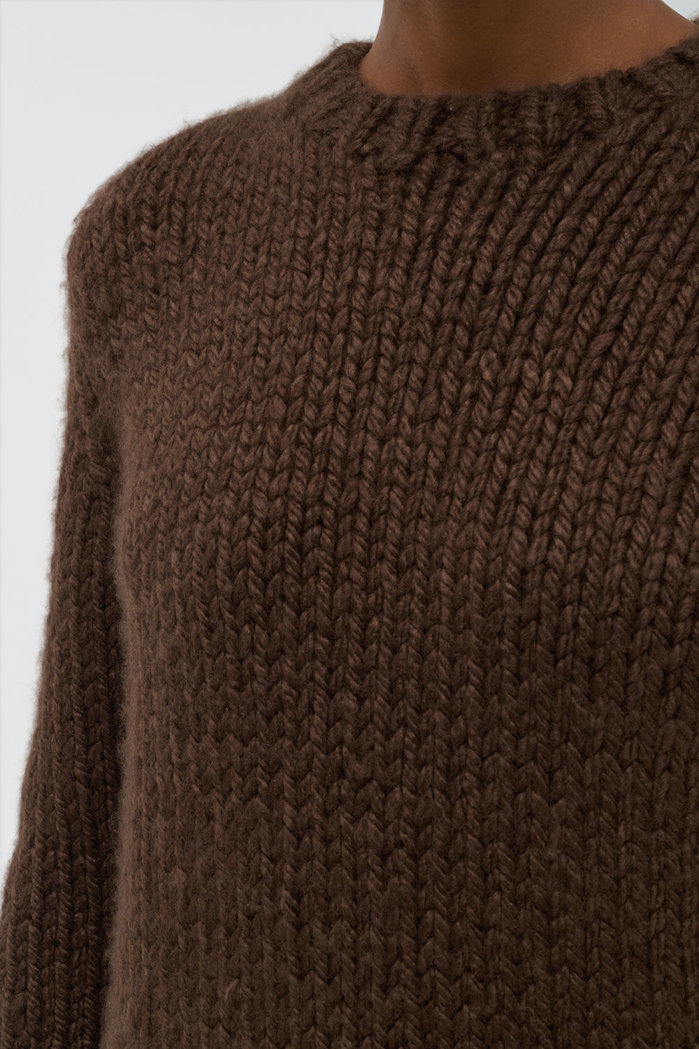 Poros Knit Sweater in Chocolate Cashmere