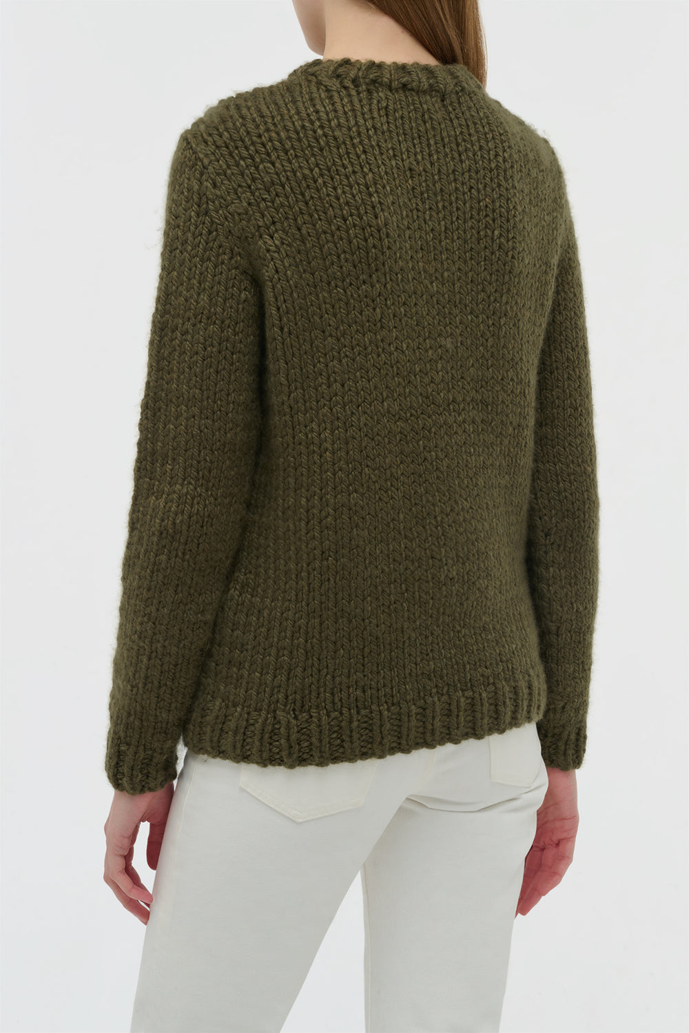 Poros Knit Sweater in Olive Cashmere