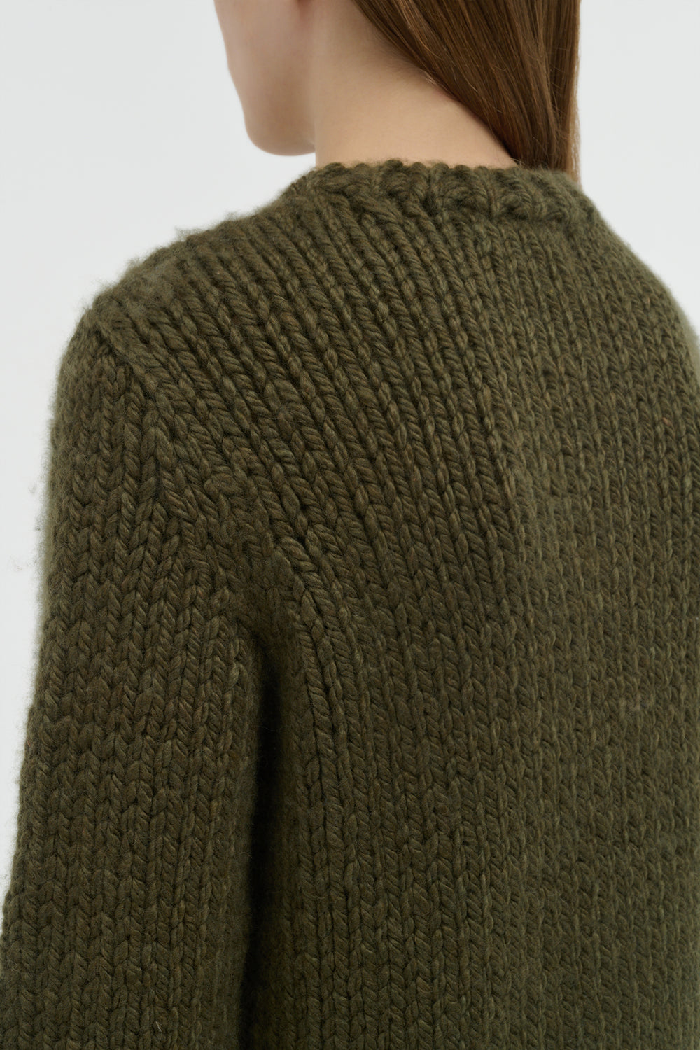 Poros Knit Sweater in Olive Cashmere