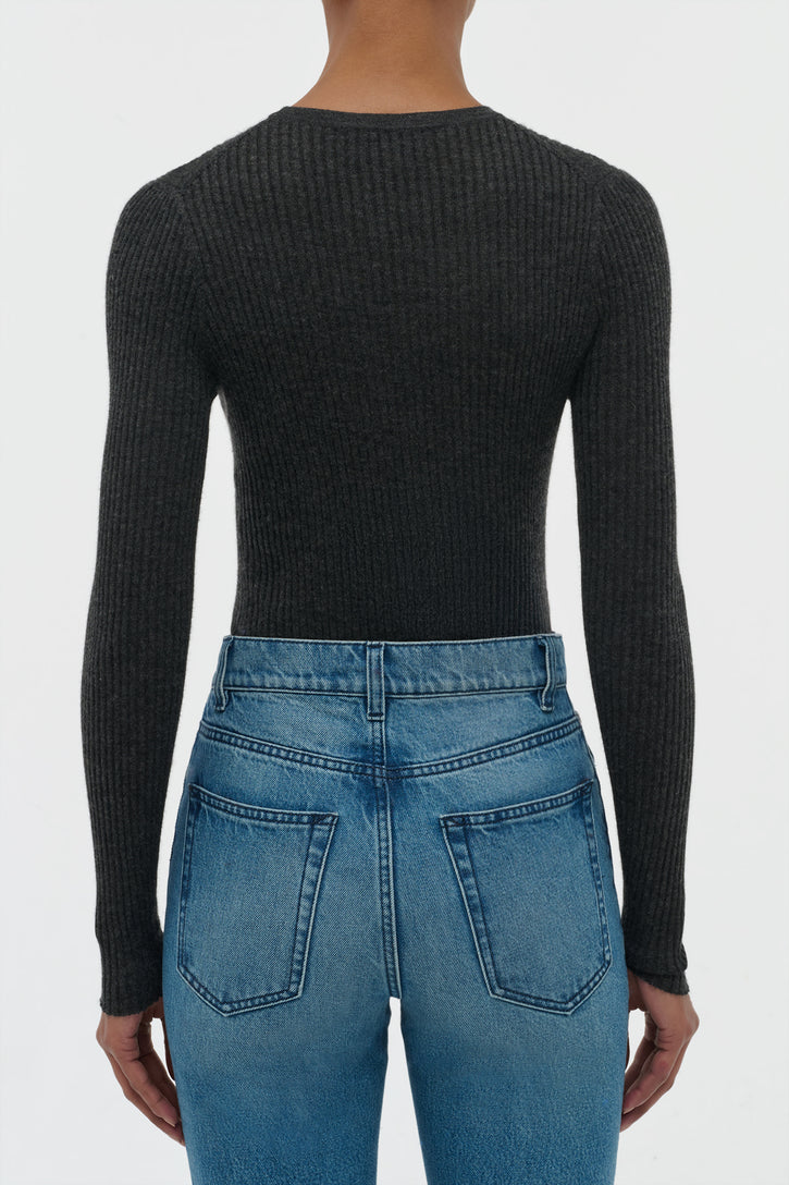Browning Knit Sweater in Charcoal Cashmere Silk
