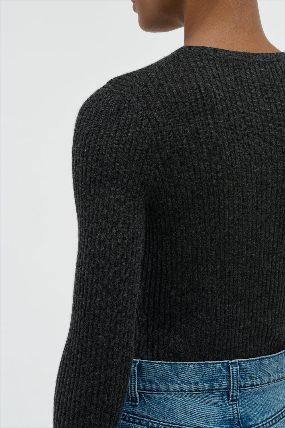 Browning Knit Sweater in Charcoal Cashmere Silk