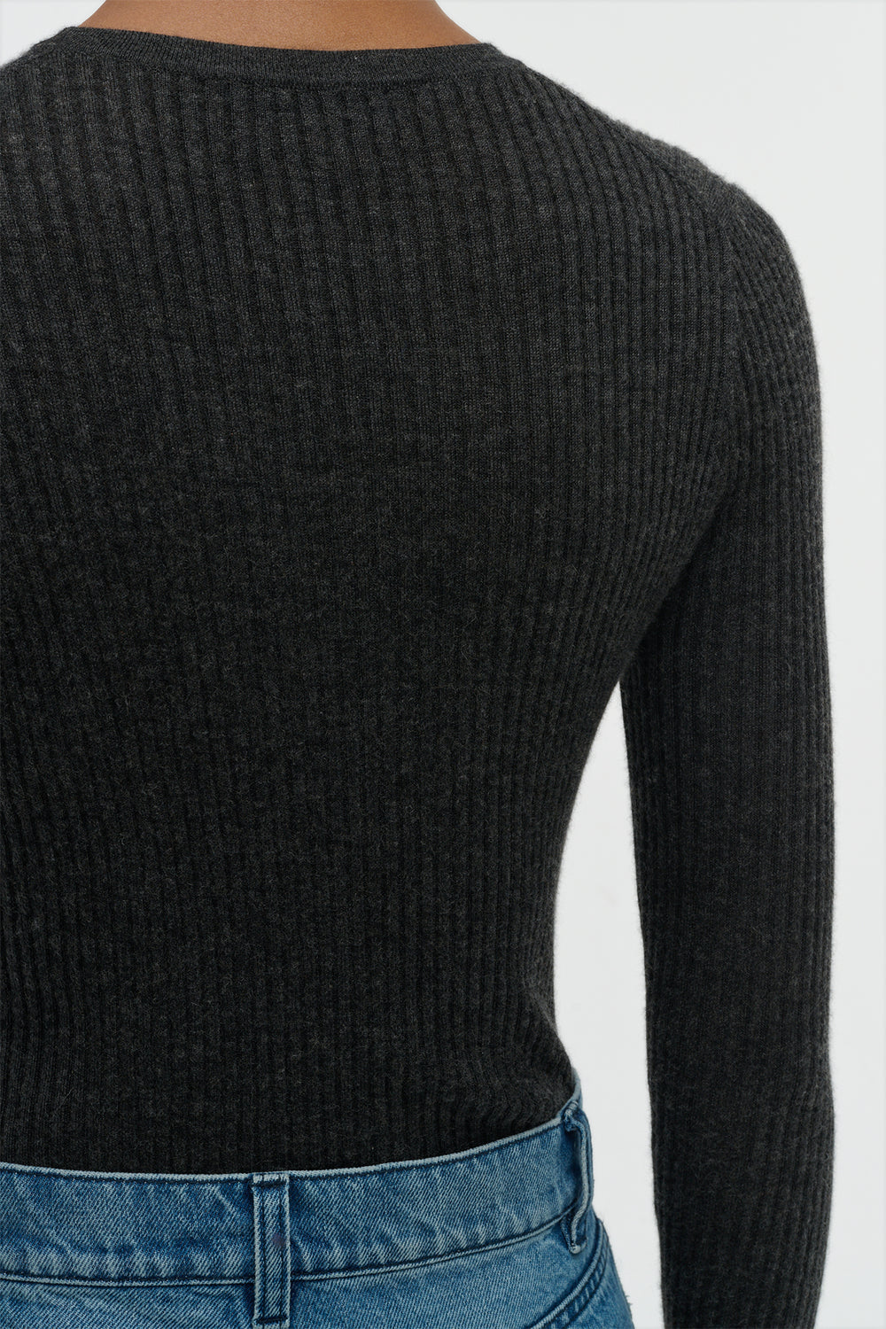 Browning Knit Sweater in Charcoal Cashmere Silk