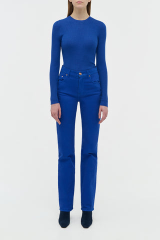 Cobalt Browning Knit Sweater - Full Look Styled | Gabriela Hearst