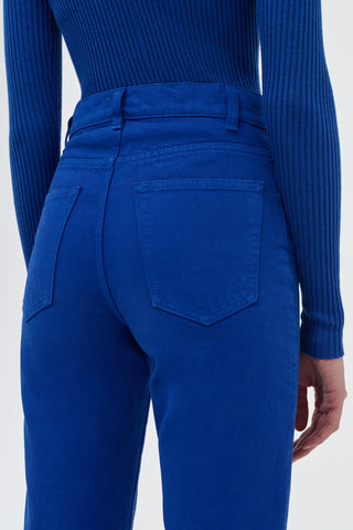Cobalt Rey Jeans Back Pocket Close-Up - Sustainable Denim Detail | Gabriela Hearst