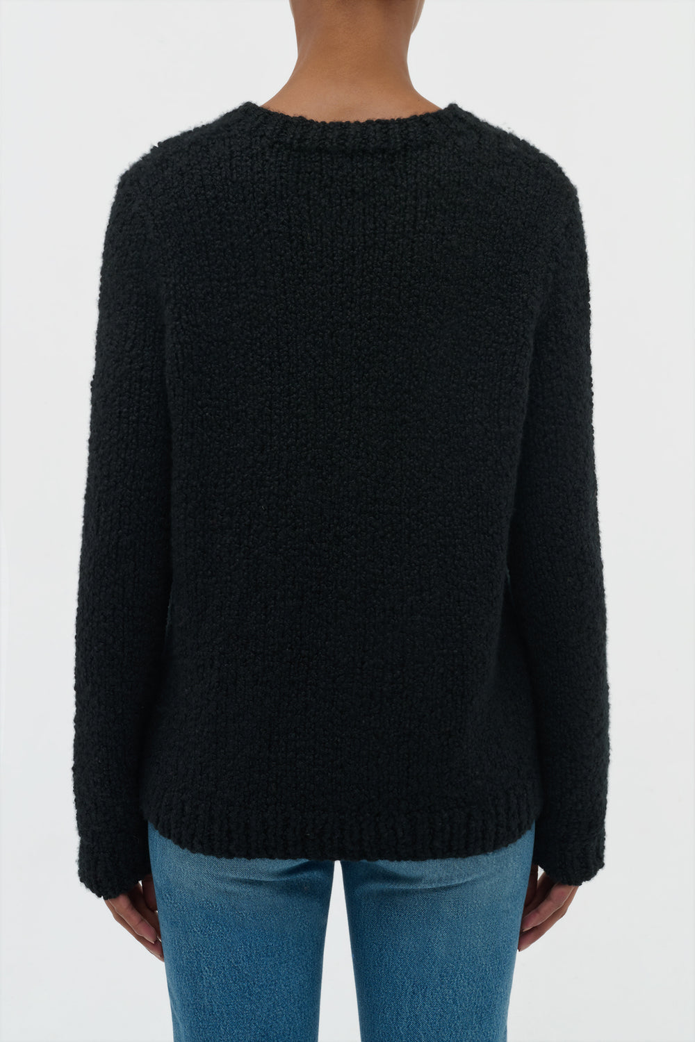 Typhon Knit Sweater in Black Cashmere Boucle