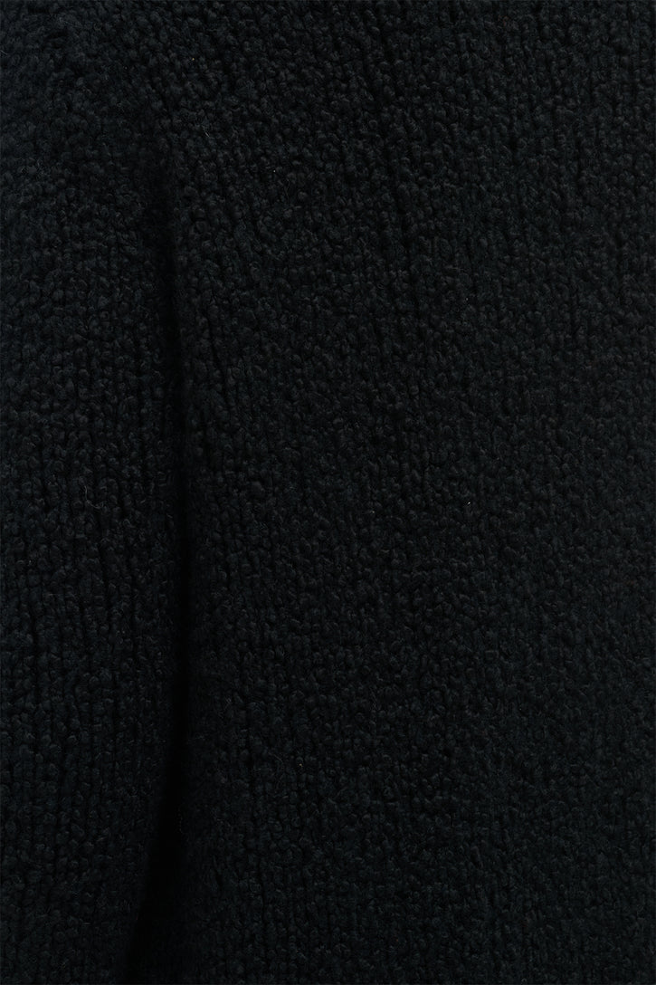 Uxia Knit Cardigan in Black Cashmere Boucle