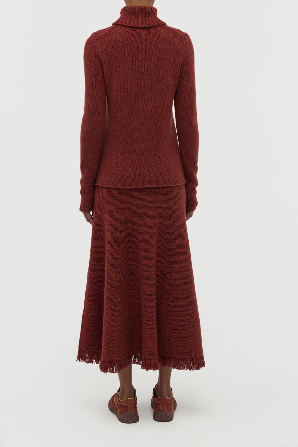 Nelle Knit Turtleneck in Burnt Sienna Cashmere