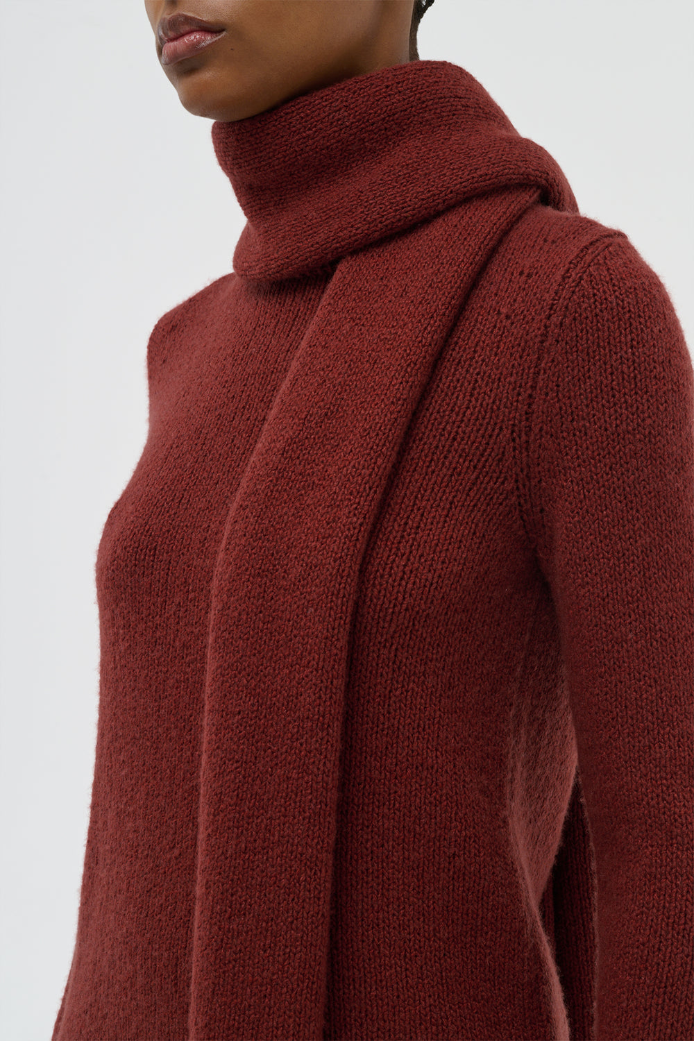 Tulsi Knit Scarf in Burnt Sienna Cashmere