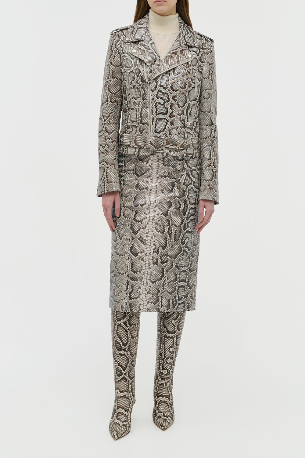 Anton Biker Jacket in Greyscale Inversa™ Snakeskin