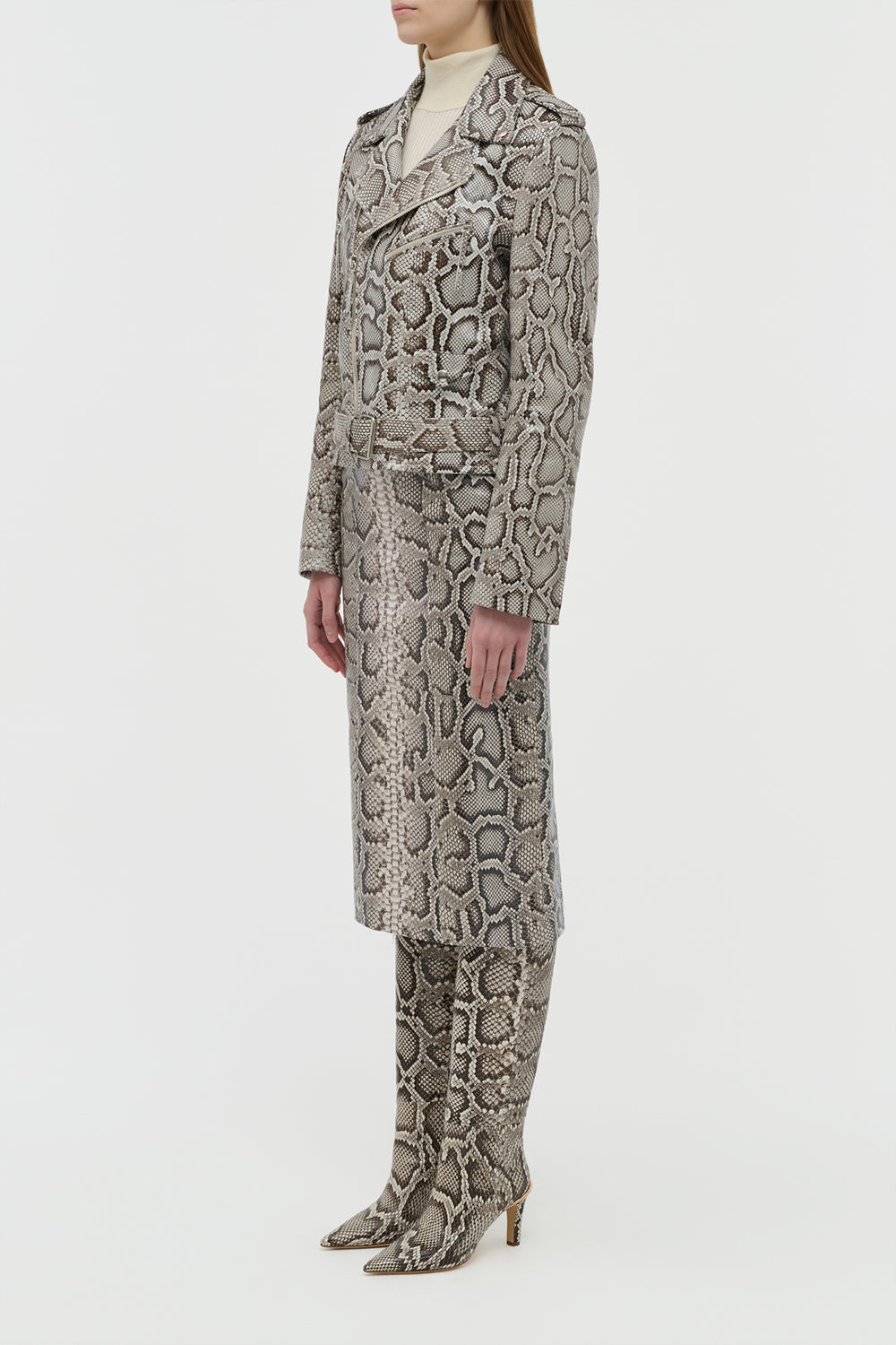 Anton Biker Jacket in Greyscale Inversa™ Snakeskin