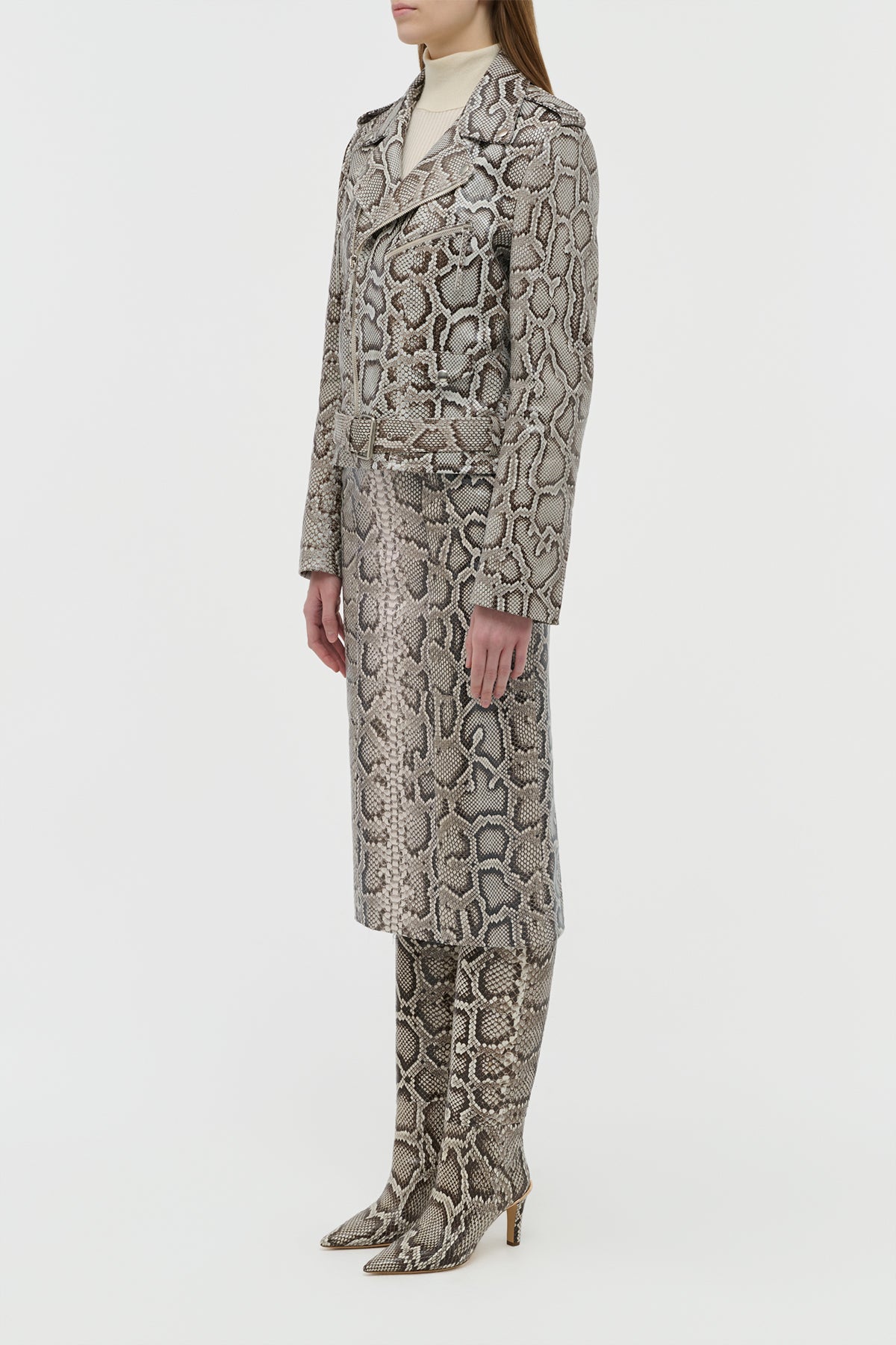 Manuela Midi Skirt in Greyscale Inversa™ Snakeskin