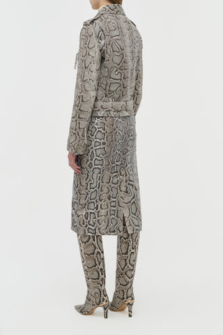 Greyscale Python Midi Skirt - Back View Styled | Gabriela Hearst