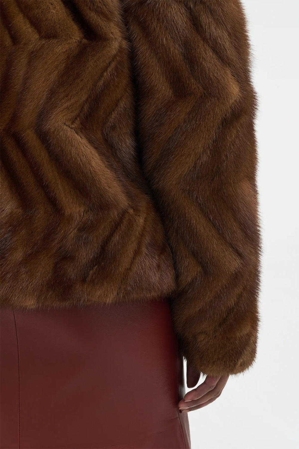Torstein Coat in Mahogany Recycled Mink Fur