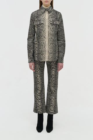 Python Print Denim Complete Look - On Model Front | Gabriela Hearst