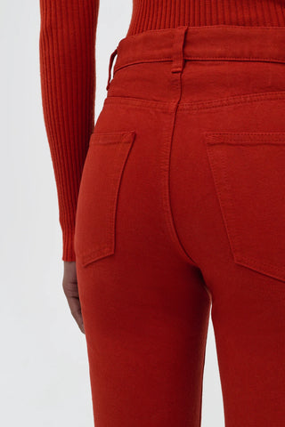 Antelope Orange Ezra Bootcut Jean - Back Pocket Close-Up Detail, Recycled Cotton Denim | Gabriela Hearst