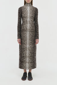 Beda Knit Turtleneck in Greyscale Cashmere Silk