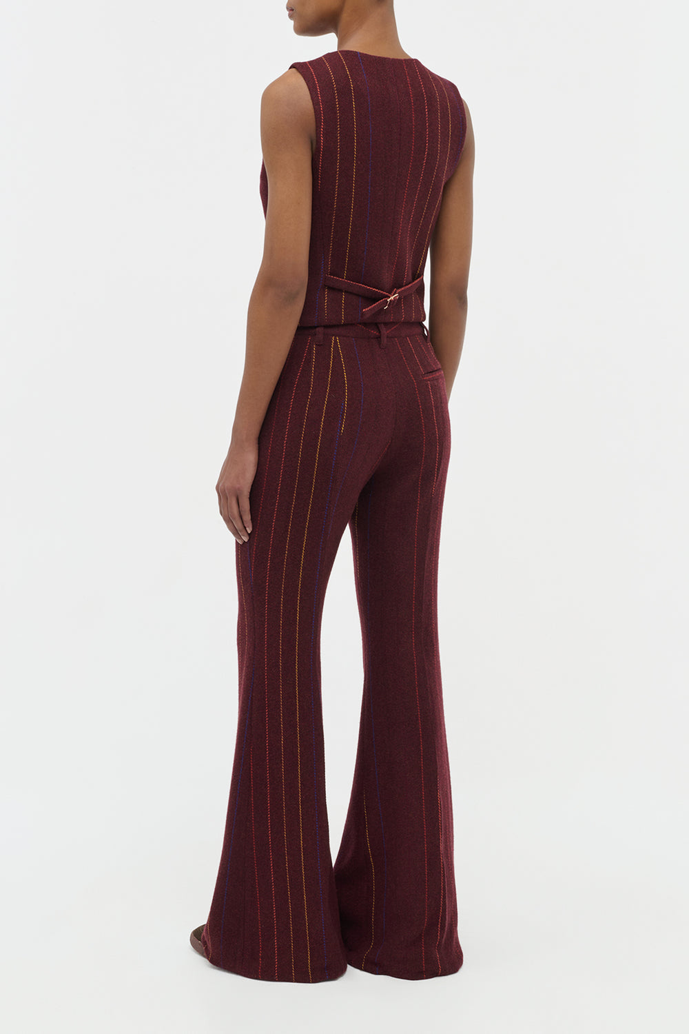 Rhein Flare Pant in Burnt Sienna Multi Wool Cashmere
