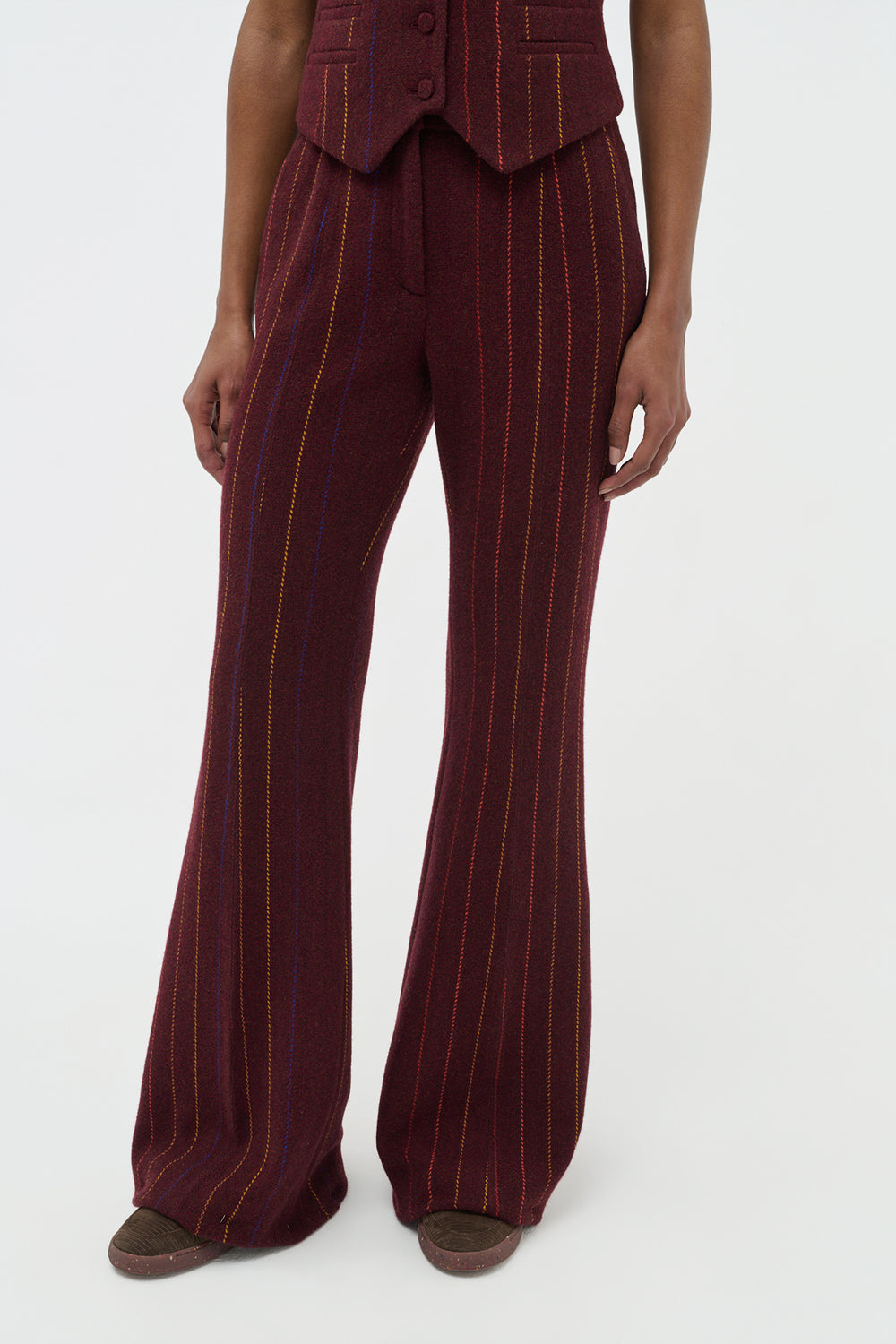 Rhein Flare Pant in Burnt Sienna Multi Wool Cashmere