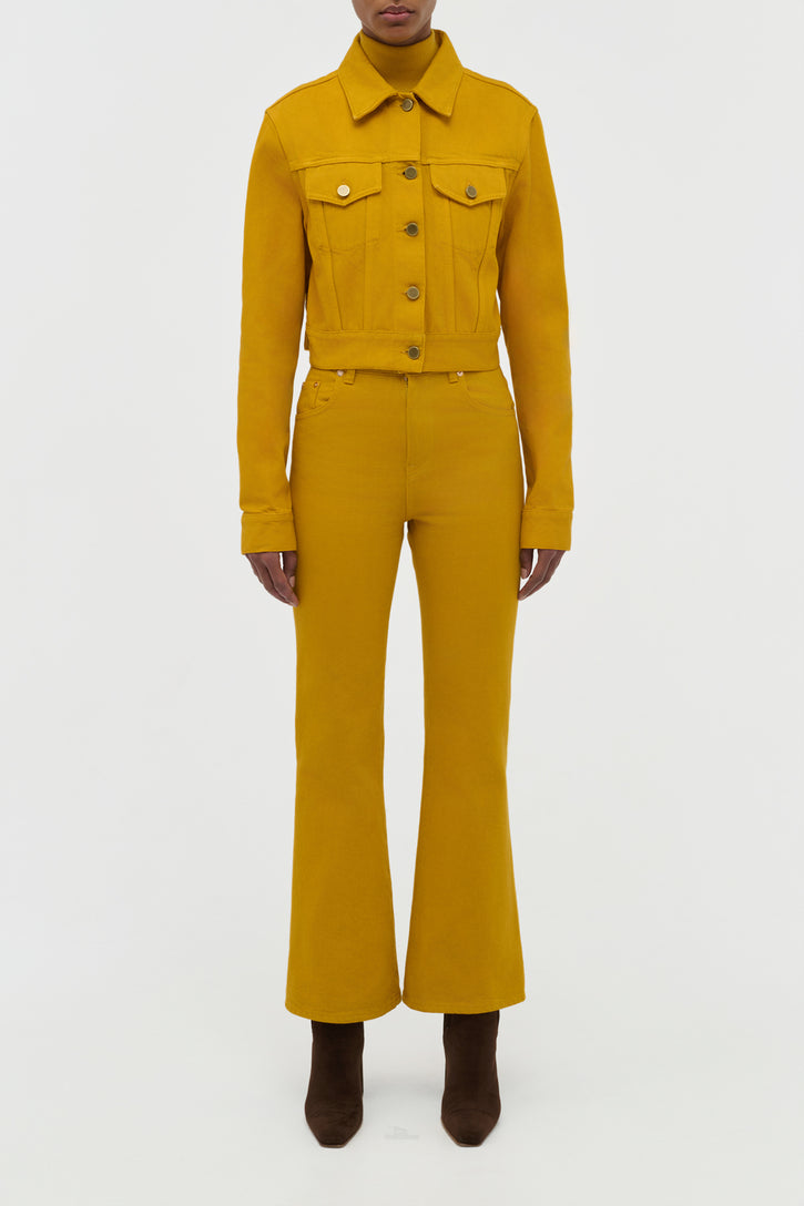 Ezra Bootcut Cropped Jean in Golden Birch Recycled Cotton Denim