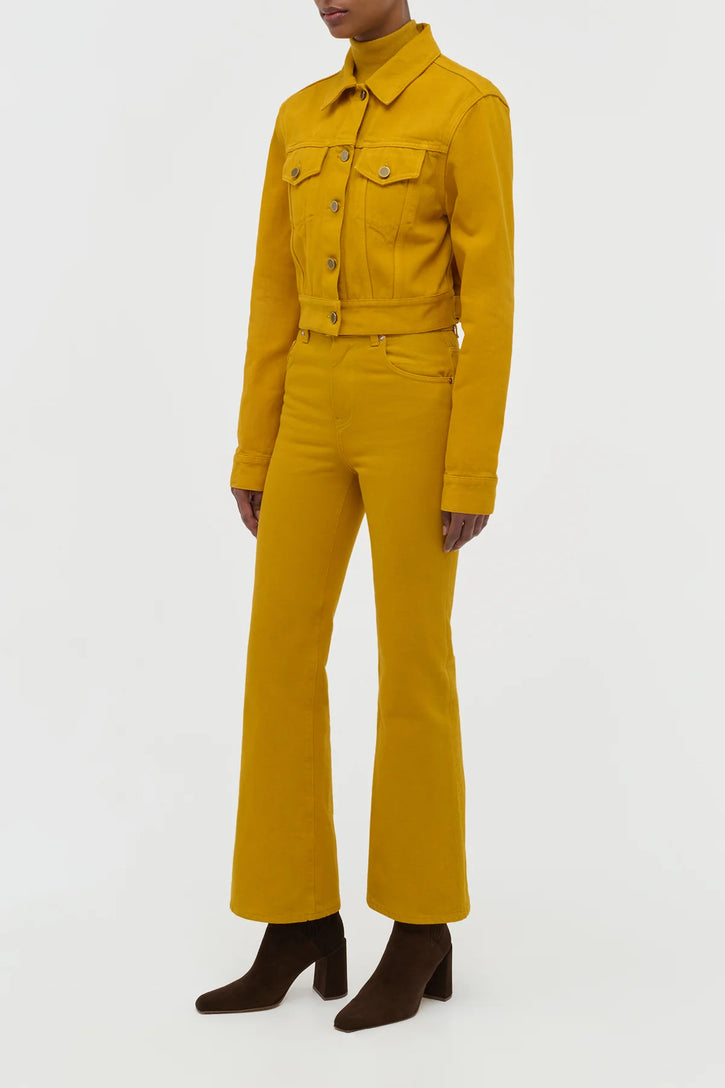 Ezra Bootcut Cropped Jean in Golden Birch Recycled Cotton Denim