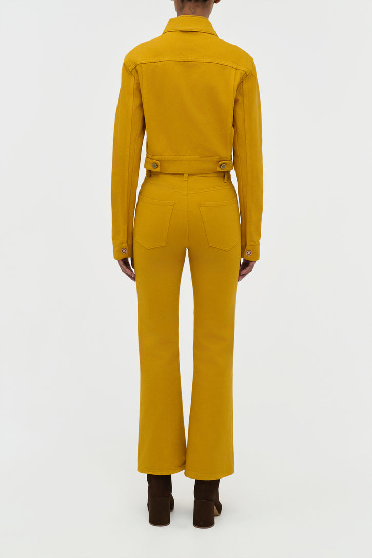 Ezra Bootcut Cropped Jean in Golden Birch Recycled Cotton Denim