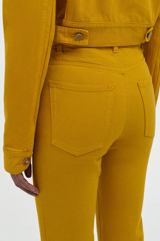 Ezra Bootcut Cropped Jean in Golden Birch Recycled Cotton Denim