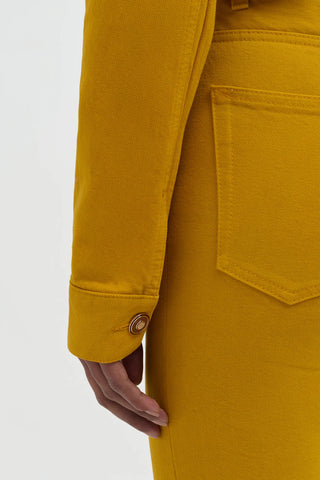 Golden Birch Denim Jacket - Sleeve Cuff Detail with Rose Gold Hardware | Gabriela Hearst