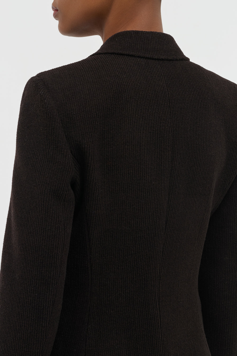 サファイアバージンウールとシルクリネンのステファニーブレザー