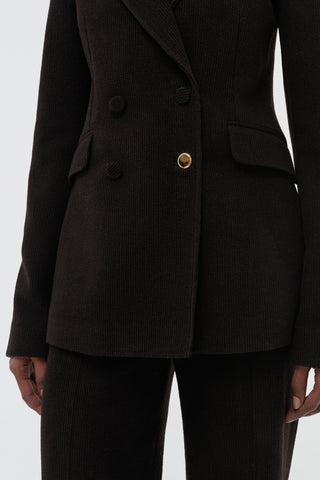 Stephanie Blazer in Chocolate Fine Cashmere Corduroy