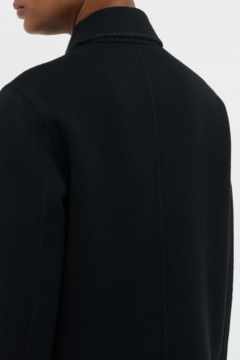 Ulu Chore Jacket in Black Double-Face Recycled Cashmere