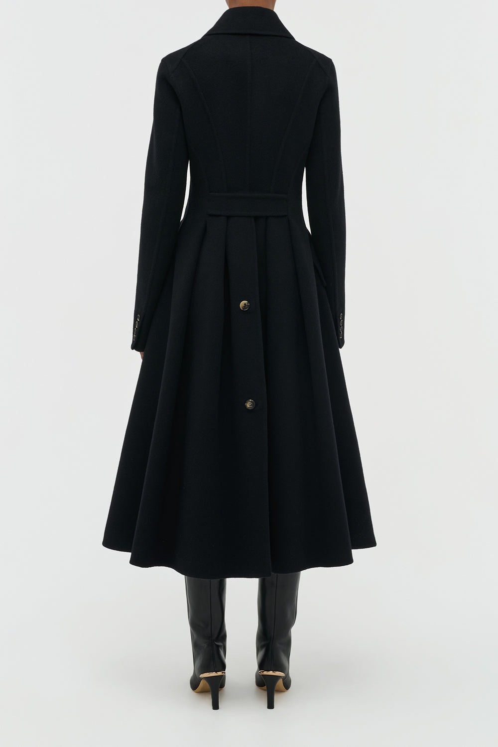 キャントウェル コート（ブラック ダブルフェイス リサイクルカシミア）