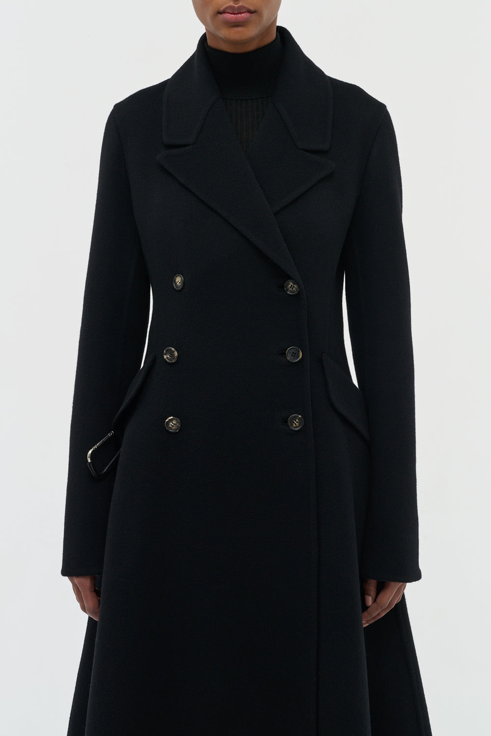 キャントウェル コート（ブラック ダブルフェイス リサイクルカシミア）